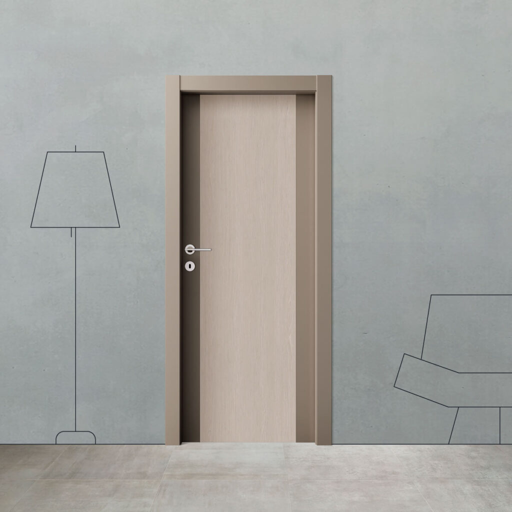 Porta laccata BK 80 Laccato/Legno Rovere Sbiancato