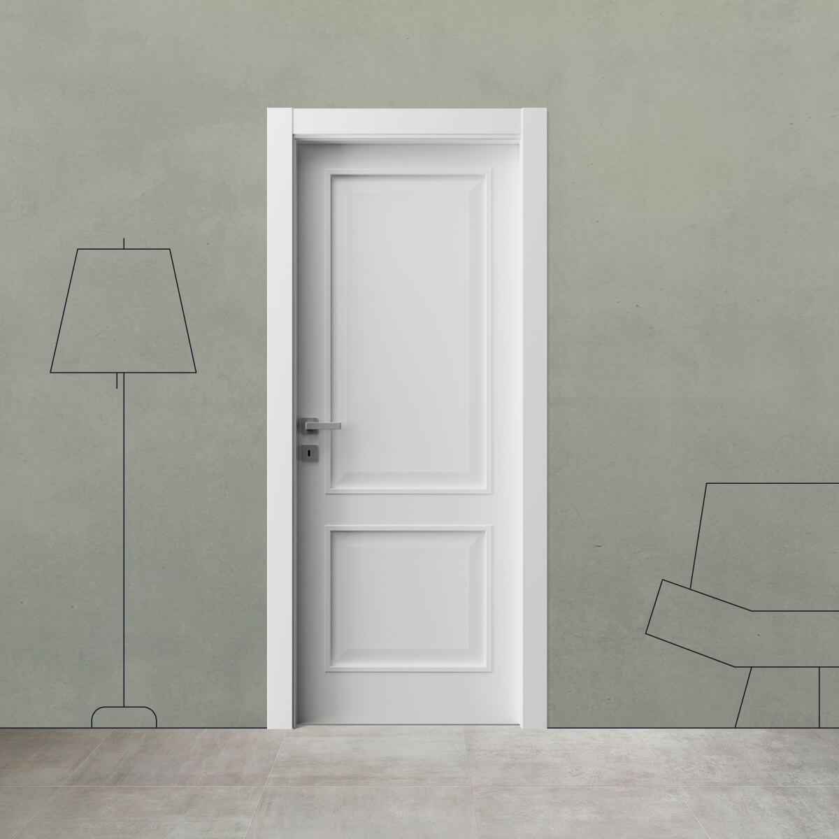 Porta laccata tamburata 7 B