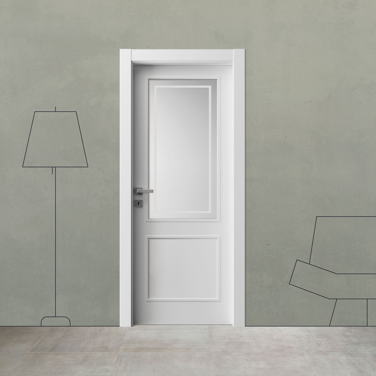 Porta laccata tamburata 7 L V/P