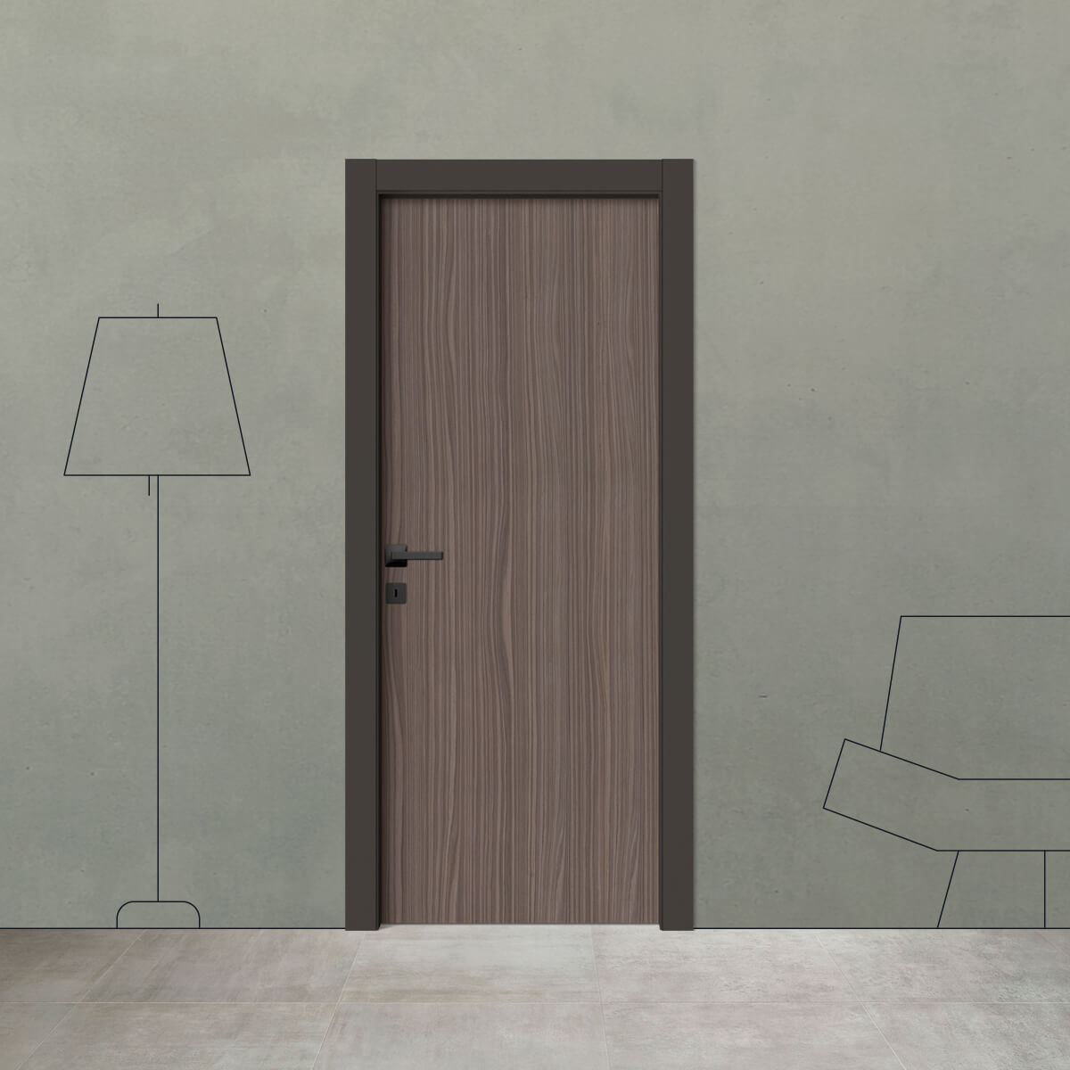 Porta laccata W 8 Noce americano