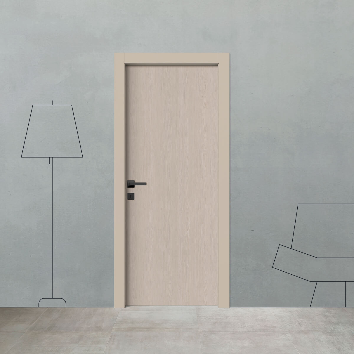Porta laccata W 8 Rovere sbiancato