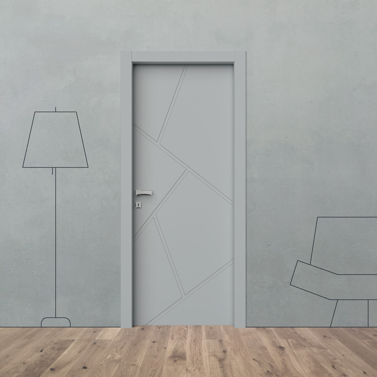 Porta laccata incisa i 28 P25