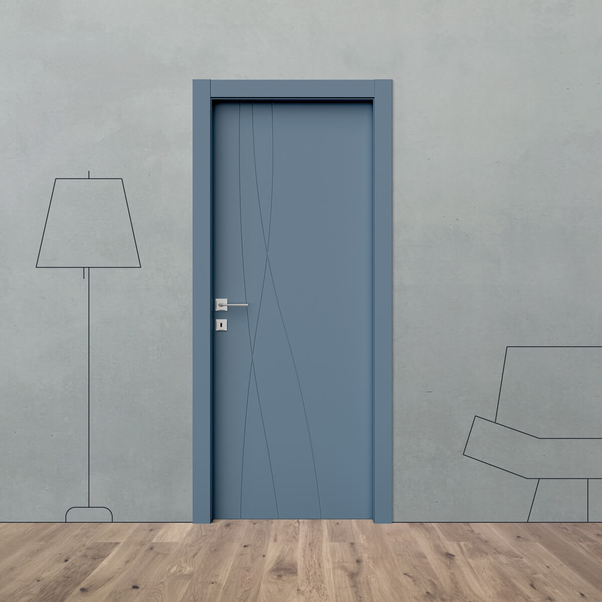 Porta laccata incisa i 32 S