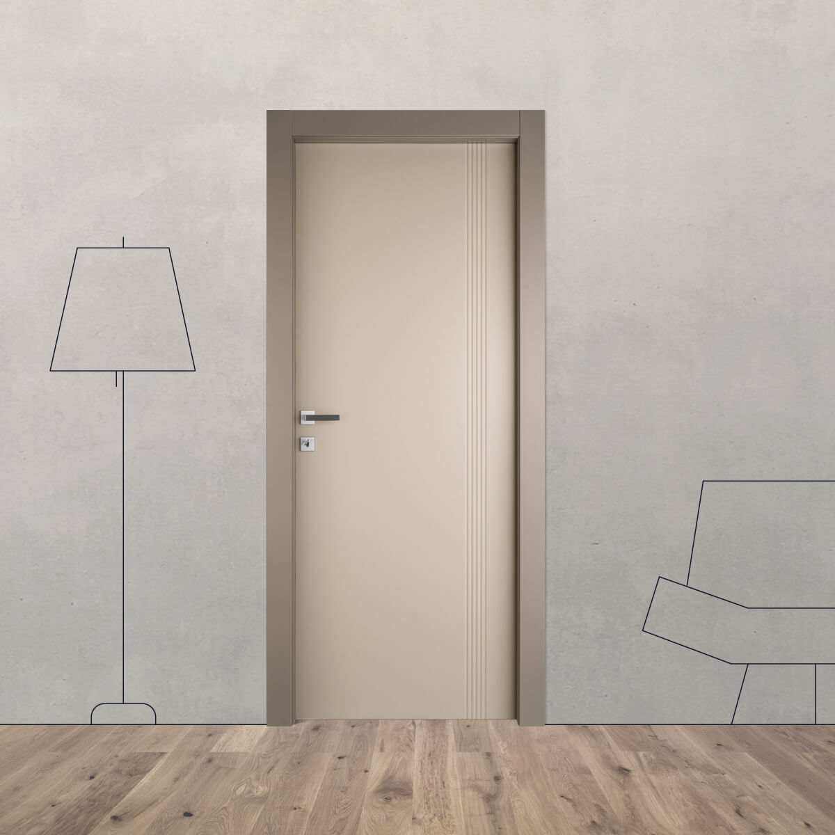 Porta laccata incisa i 12 S