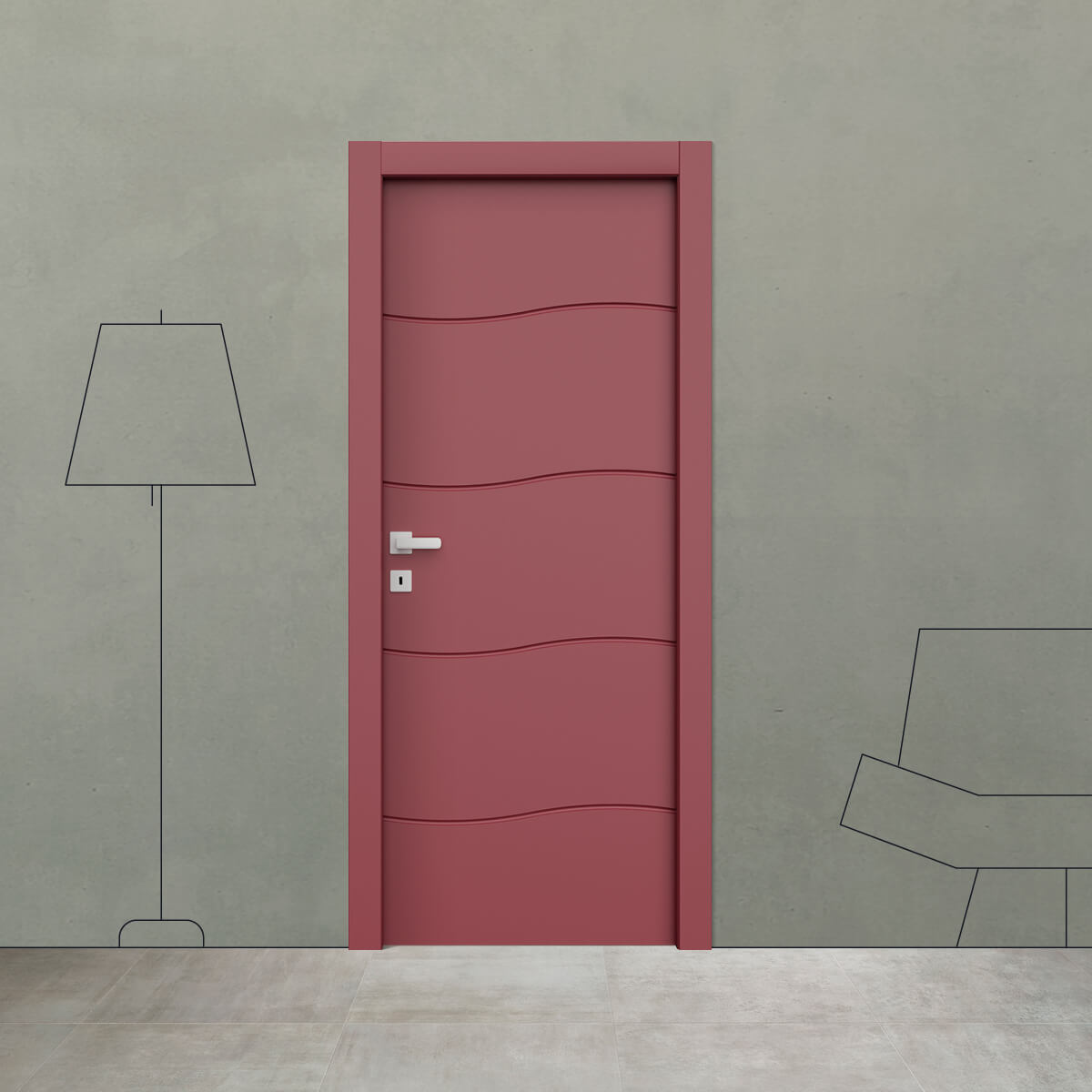 Porta laccata incisa i 16 XL