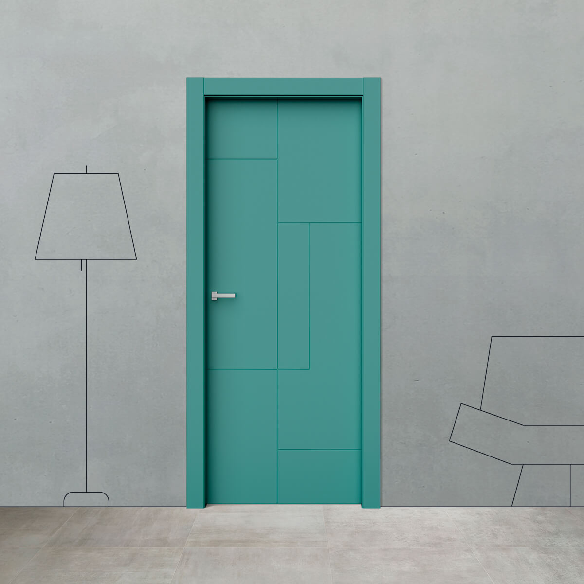 Porta laccata incisa i 17 S